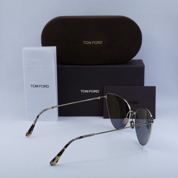 Tom Ford Anais-02 FT1005 32C Sunglasses Gold Cat Eye Frame, Smoke Lenses - Picture 10 of 10